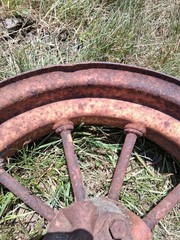 Vintage 1952 Firestone Steel Spoke Wheel Rim Farm Implement Tractor Part