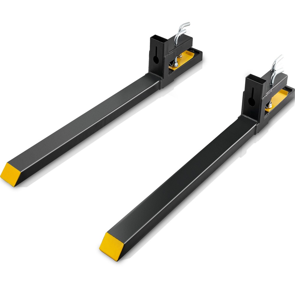VEVOR Clamp on Pallet Forks 4000lbs Tractor Forks 60″ Heavy Duty Bucket Forks