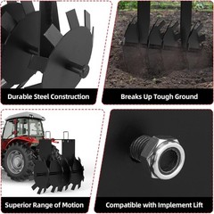 Heavy Duty ATV/UTV Disc Plow Harrow with 2″ Receiver Hitch Mount ,ATVs Tractor