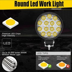 48W LED Work Light Round Cab Headight Fit John Deere Kubota Case IH SpraCoupe