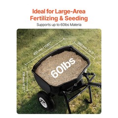 Uimoso Walk-Behind Push Spreader,60lbs Capacity,Adjustable 0-9.8 ft Spread Width