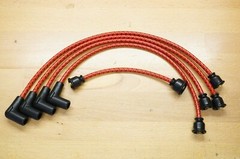 Farmall 404 Row Crop Red & Black Cloth Covered Copper Spark Plug Wire Set IH