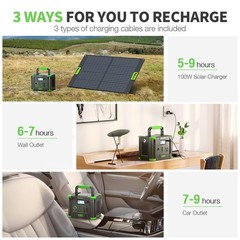 330W 288.6WH Portable Power Station Solar Charger Generator Supply Home Camping