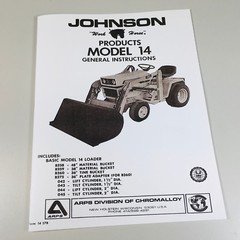 Johnson 14 Loader Tractor Owners Operators Manual Instructions Parts Catalog