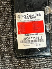 Rotary Mower Cutter Blade LM36 for Bush Hog BH 36 TSC1218012 Black