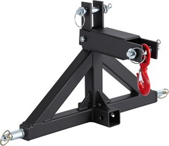 3Pt Trailer Hitch W/ 2” Receiver Drawbar Adapter Towing Hook for Cat 1 Tractor