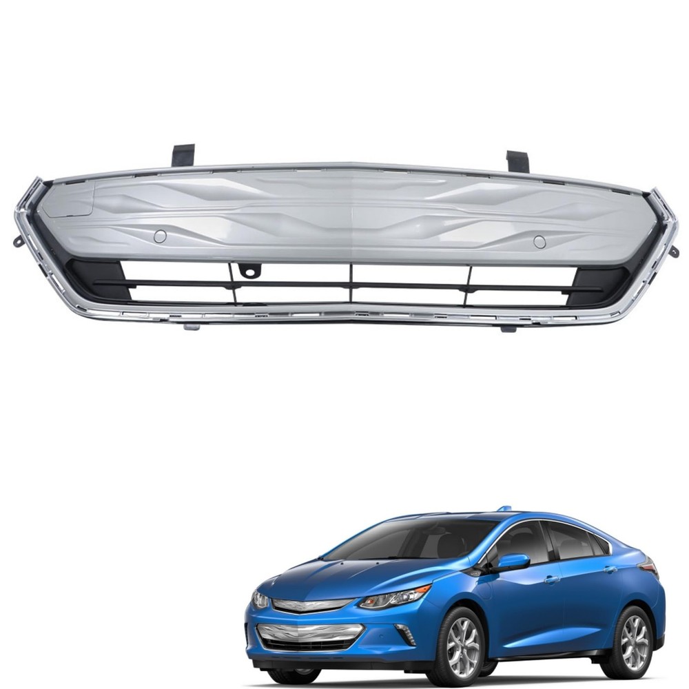 Front Bumper Lower Grille for Volt LT 2016-2019 Silvery Black No Sensor Holes