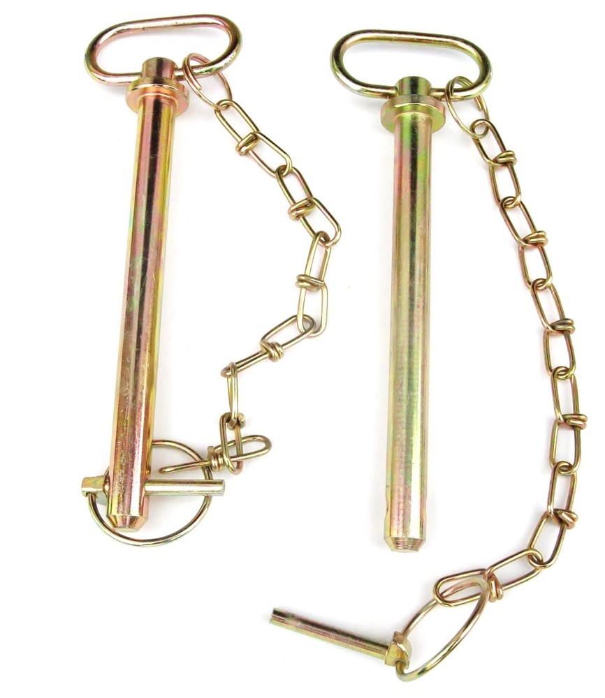 2 GOLIATH INDUSTRIAL 5/8″ TRACTOR PINS SAFETY CHAIN WAGON TRAILER HITCH HP58WC