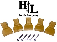 1U3202F, 109-9200 CAT Style J200 Flare Bucket Teeth (5 Pack) + Hardware by H&L