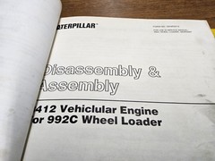 CATERPILLAR, 992C Wheel Loader, Service Manual Notebook vintage 1988