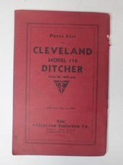 Vintage Parts List For Model 110 Cleveland Ditcher Series 4000 Only 1936