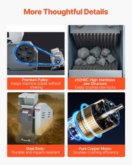 VEVOR Jaw Crusher 7.87 x 9.65 inch Feed Size Stone Rock Crushing Machine 220V