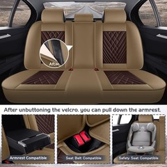 Waterproof Nappa Leather Car Seat Covers Full Set for F-250 2011-2026