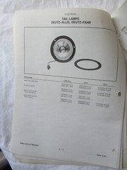 1992 Deutz Allis Chalmers Tractor Electrical Equipment Head Lamps Catalog Manual