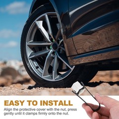 20Pcs 21mm Wheel Lug Nut Cover Bolt Caps Car Tire Nut Cover with Tongs Silver