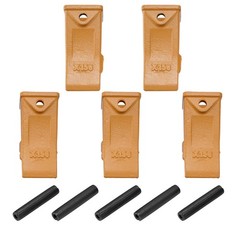 CarBole 10 Pack X156S Short Bucket Teeth & Long Pins for Hensley 156 Skid Steer