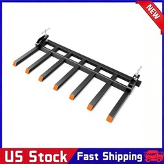 Clamp on Debris Forks 7 Prong 5500 lbs Load Pallet Forks, Fit 68 70 72″ Buckets