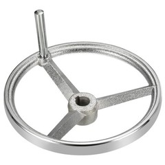 200mm 8 Inch Diameter Rotary Handwheel Cast Iron Chrome Plated with Handle