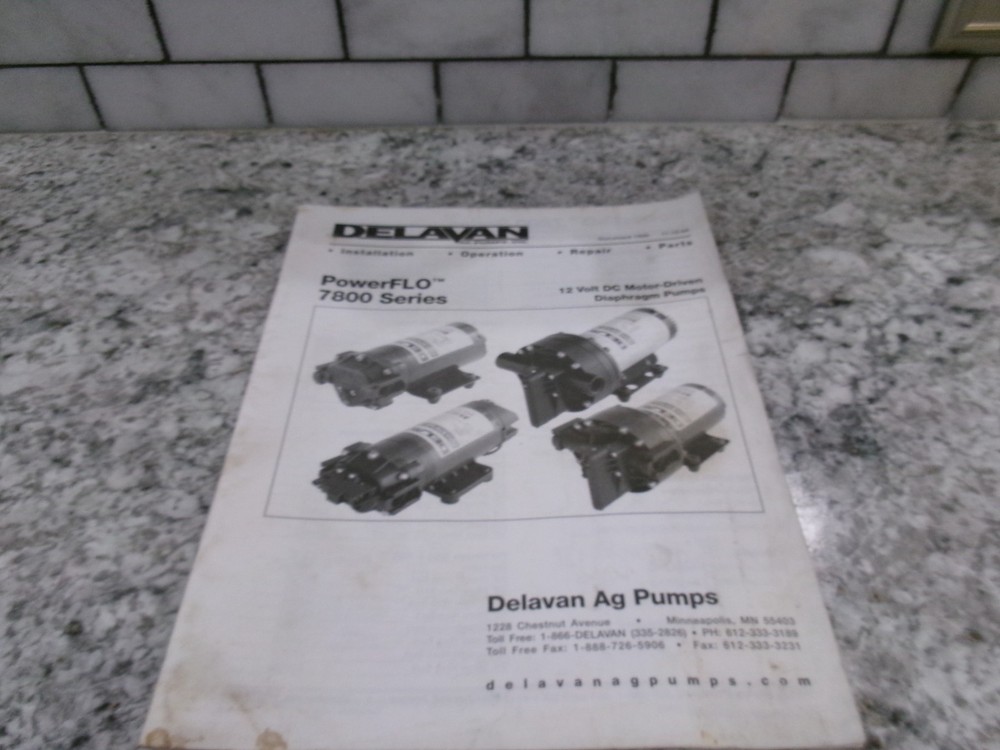 Delavan PowerFlo 7800 Series Diaphragm Pump Manual.