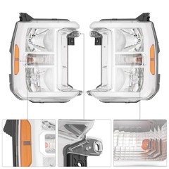 Chrome Halogen Headlight Assembly For 23-25 Ford F250 F350 F450 F550 PC3Z13008G