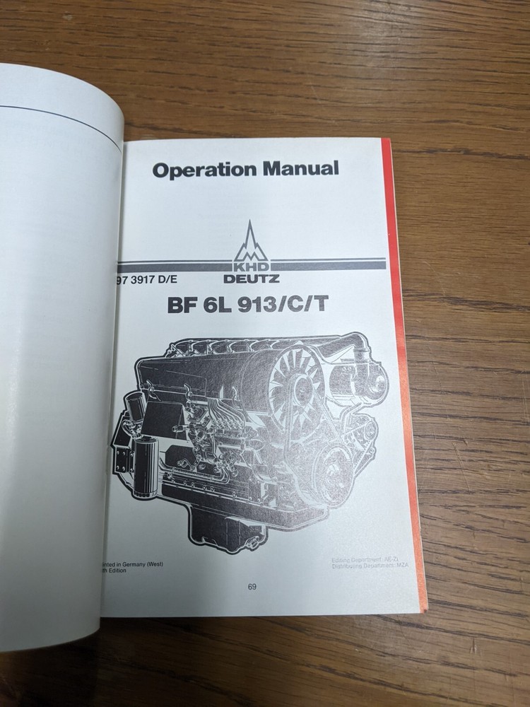 KHD Deutz BF 6L 913/C/T Operation Manual