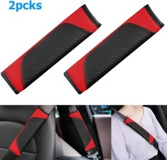 2PCS Car Seat Belt Cover, Carbon Fiber Safety Seatbelt Shoulder Strap Covers