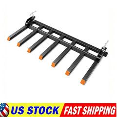Clamp on Debris Forks 7 Prong 5500 lbs Load Pallet Forks, Fit 68 70 72″ Buckets