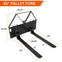 ⭐45″Heavy Duty Skid Steer Pallet Forks for Tractors Attachment for Loader 3200LB