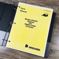 IH Dresser TD8G 125G Crawler Tractor Service Parts Manual Set 9501-Up Book D240T