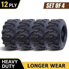 12×16.5 Skid Steer Tires 12 Ply Heavy Duty 4-Pack Longer Wear Loader 12-16.5