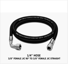 2 Wire 1/4″ Hydraulic Hose Assembly #6JIC Female Straight x #6JIC 90degree 5800