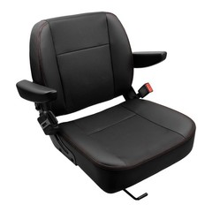 Universal Forklift Seat Tractor Seat Adjustable Sliding Base, Armrest & Seat Bel