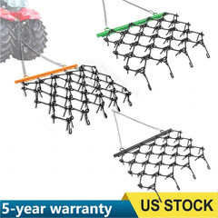 Drag Harrow for ATV UTV Tractor, 4×4 ft & 5×4.5 ft, 3/8″ 1/2″ Teeth, Tow Behind