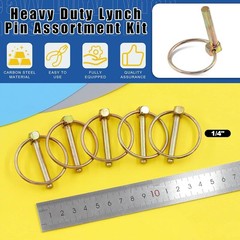 15Pcs 1/4″ X 1-3/4″ Lynch Pin with Lanyard Cable Set 10Pcs Lynch Pin Lock Pin Cl