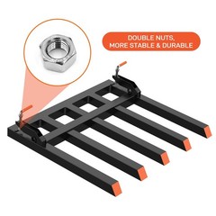 Clamp on Debris Forks Fit 48″ Bucket 2500lbs Pallet Forks for Tractor Attachment