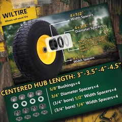 15×6.00-6 Tire and Wheel Assembly (2 Pack),Replacement Riding Lawn Mower Fron…
