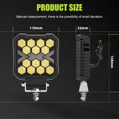 12V 4inch Amber LED Work Light Headlight fit John Deere Case New Holland Tractor