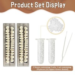56 Pcs False Teeth Dental Complete Acrylic Resin Denture Teeth, 2 Set Whole Teet
