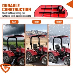 Sun Shield Tuff Top Tractor Canopy Red 48″x52″ Compatible With 2″x2″ 2″x3″ ROPS