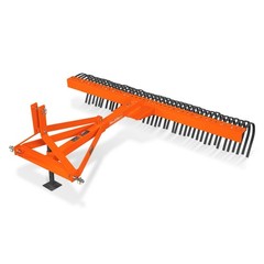 MechMaxx 84″ Landscape Rake with 42 Tines 3 Point Hitch Tractor Attachment, LR84