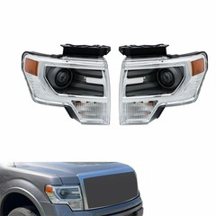 Pair Headlight Assembly Electroplating for F150 2013 2014 DL3Z13008AC