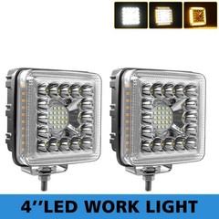 2pcs LED Work Light Flood Lamp 12V 24V for Tractor Truck Dozer Excavator ATV UTV