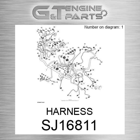SJ16811 HARNESS fits JOHN DEERE (Surplus Open Box)