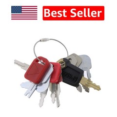 Universal 10 Heavy Equipment Ignition Keys with Key Ring – Durable Copper Build