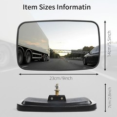 9X5.5In Universal Forklift Mirrors – Adjustable Glass Mirror for Truck, Tractor,
