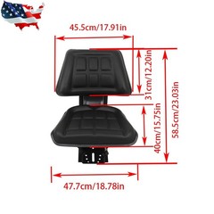 Black Universal Tractor Suspension Seat For Massey Ferguson Ford / New Holland