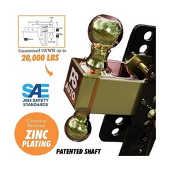 Adjustable Drawbar Trailer Hitch – 20,000 LBS, Fits 2 and 2-5/16 Inch Balls, …