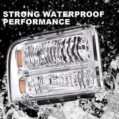 Headlights Assembly Fit 1999-2004 Ford F250 F350 F450 F550 Super Duty