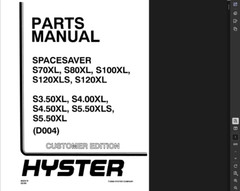 HYSTER FORKLIFT (D004) S4.50XL SERVICE REPAIR SHOP PARTS MANUAL PDF ON USB