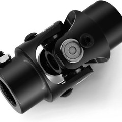 3/4″ Round x 3/4″ -30 Spline Universal Joint Single U Joint Shaft, Total Black: